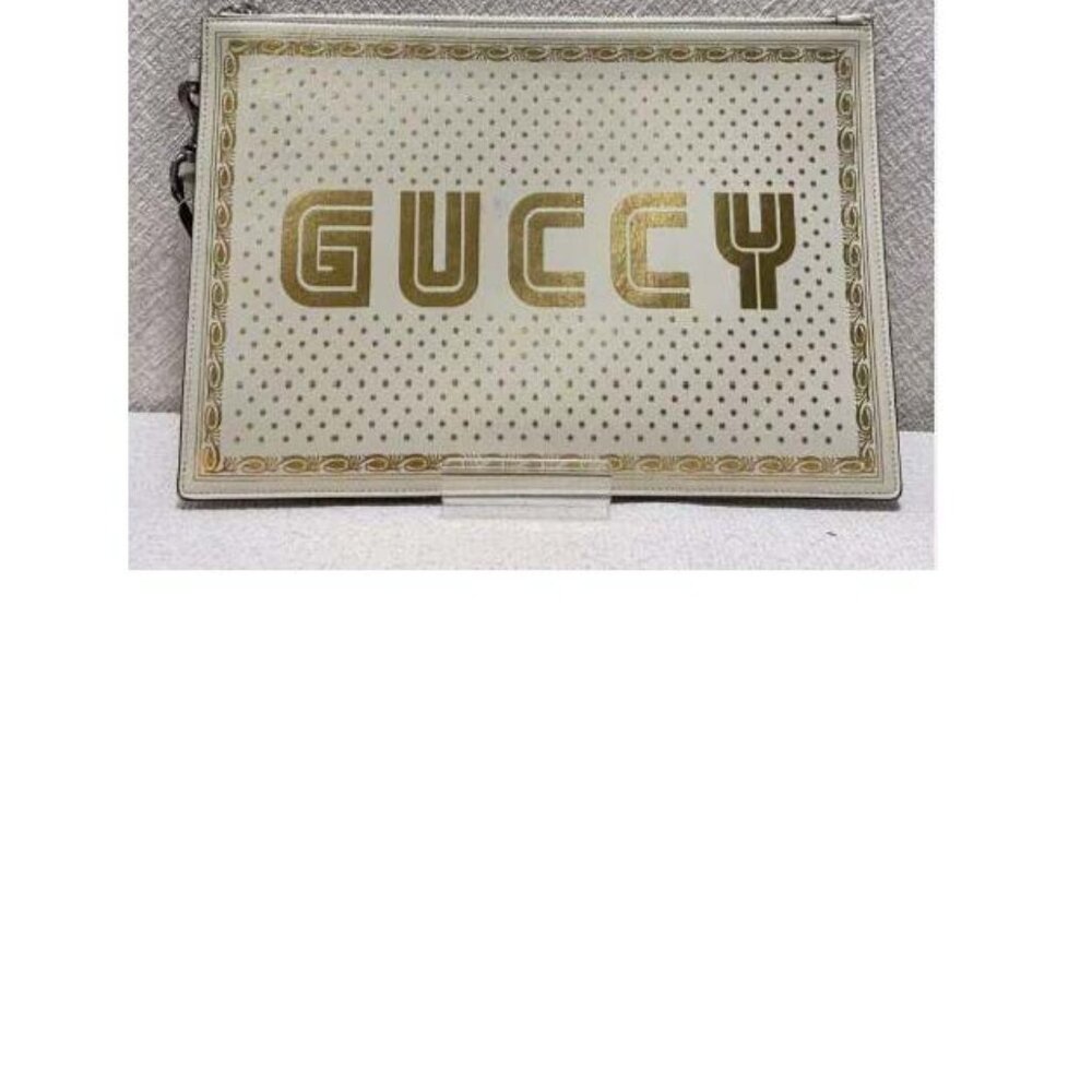 AUTHENTIC GUCCI  BECCHIN AMORE Clutch SEGA GUCCY Leather Wristlet Pouch **EUC**